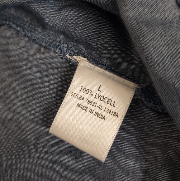 Francesca's Collections Denim Shirt Dress with Belt - Picture 6 of 6